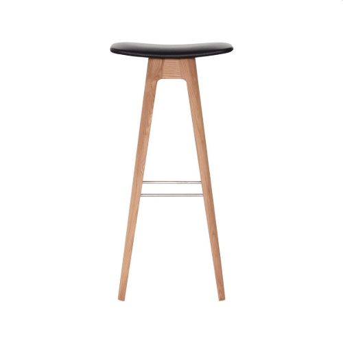 Andersen Furniture HC1 Barhocker SH: 80 cm – Schwarzes Leder/weiß pigmentierte Eiche