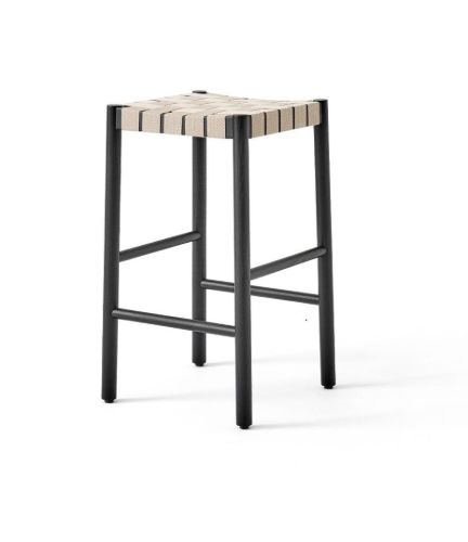&Tradition TK7 Betty Chair Barstol H: 66 cm - Black w. Natural Linen