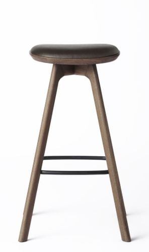 Brdr. Krüger Pauline Barstol H: 75 cm - Fumed Oiled Oak / Black Leather