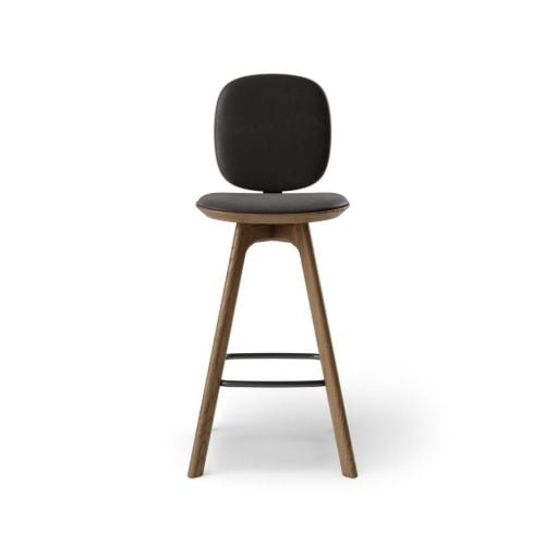 Brdr. Krüger Comfort Pauline Barstol SH: 65 cm - Fumed Oiled Oak / Black Leather