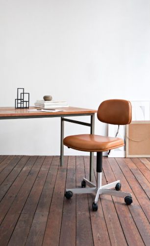 Montana Kevi 2534U Vollgepolsterter Bürostuhl SH: 40-53 cm – Copenhagen Cognac Leder/Aluminium