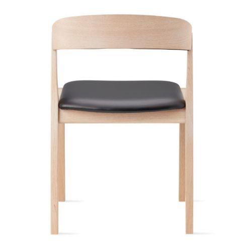 Skovby SM826 Esszimmerstuhl SH: 48 cm – Lackierte Eiche/Schwarzes Leder