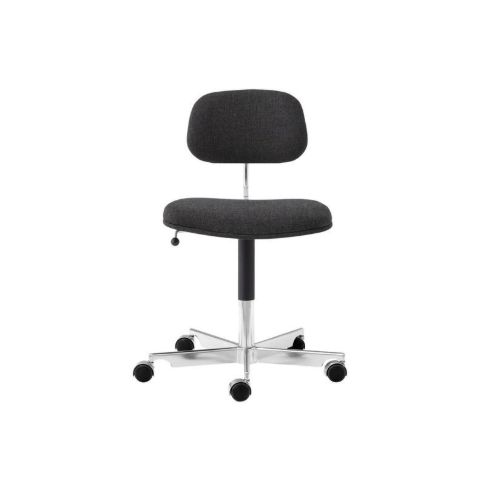 Montana Kevi 2534U Vollgepolsterter Bürostuhl SH: 40–53 cm – Re-wool 198/Hochglanzpoliertes Aluminium