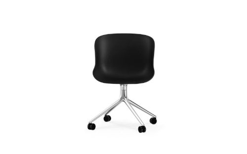 Normann Copenhagen Hyg Drehstuhl SH: 46 cm – Schwarz/Aluminium