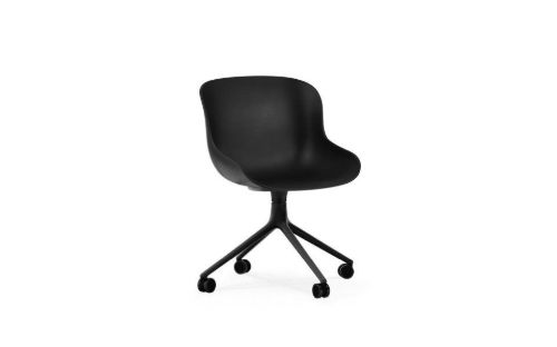 Normann Copenhagen Hyg Drejestol SH: 46 cm - Sort/Sort Aluminium