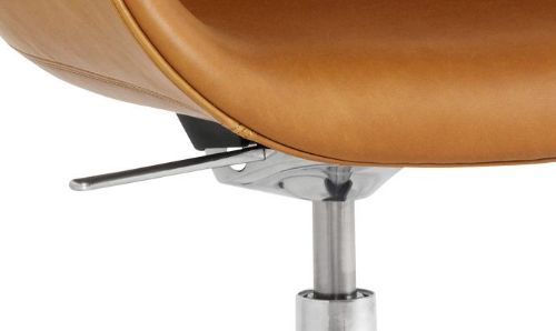 HAY AAC155 Drehstuhl About A Chair SH: 44 cm – Poliertes Aluminium/Sense Cognac