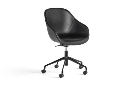 HAY AAC155 Drejestol About A Chair SH: 44 cm - Black Powder Coated Aluminium/Sierra SI1001