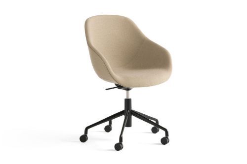 HAY AAC155 Drejestol About A Chair SH: 44 cm - Black Powder Coated Aluminium/Hallingdal 224