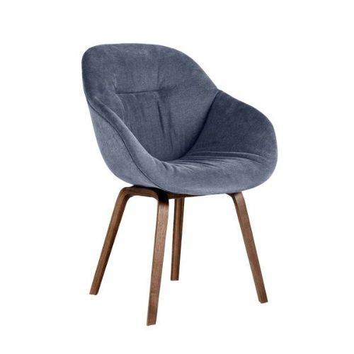 HAY AAC123 Soft About a Chair Spisebordsstol Polstret SH: 47,5 cm - Lacquered Walnut Veneer/Linara 198
