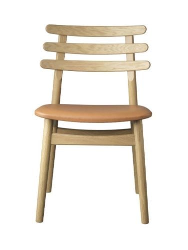 FDB Møbler J48 Stol Poul M. Volther Stol SH: 46 cm - Eg/Cognac Læder