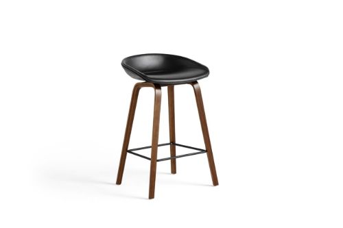 HAY AAS 33 Barstol Low Polstret SH: 65 cm - Sense Black/Walnut
