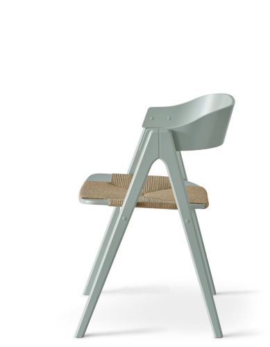 Findahl by Hammel Mette Stuhl mit Naturgeflecht SH: 45 cm – Buche / Staubgrün
