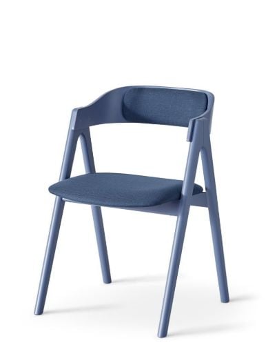 Findahl by Hammel METTE Spisebordsstol M. Rygpolstring SH: 45 cm - Blålakeret Bøg/Corsica50