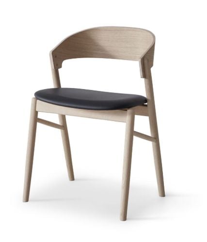 Findahl by Hammel SPRINGER Spisebordsstol SH: 47 cm - Ubehandlet Eg/Sort Sydney Læder