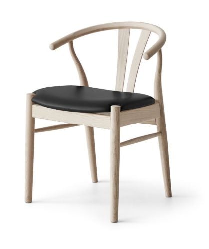 Findahl by Hammel FRIDA Spisebordsstol SH: 46 cm - Sæbebehandlet Eg/Sort Sydney Læder