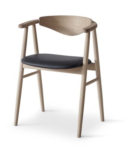 Findahl by Hammel TRADITION Spisebordsstol SH: 47 cm - Ubehandlet Eg/Sort Sydney Læder