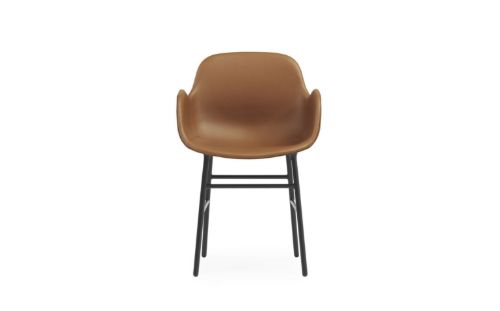 Normann Copenhagen Form Armstol SH: 44cm - Brandy Læder/Stål