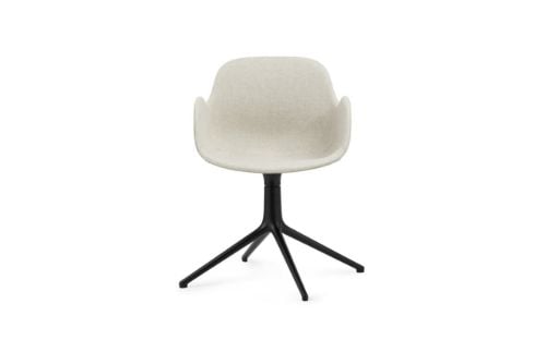 Normann Copenhagen Form Drejestol m. armlæn SH: 44cm - Upminster Sand/Sort Aluminium