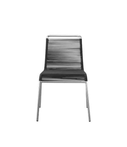 FDB Møbler M20 Teglgård Snorestol 87x54x65 cm - Rustfrit Stål/Sort