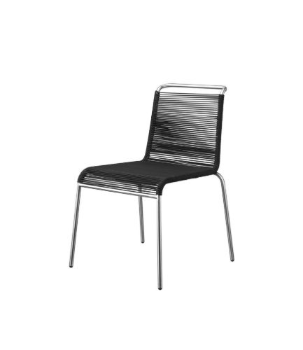 FDB Møbler M20 Teglgard Cord Stuhl 87x54x65 cm - Edelstahl/Schwarz