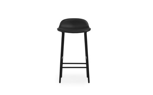 Normann Copenhagen Form Barstol SH: 65cm - Sort Læder/Stål