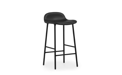 Normann Copenhagen Form Barhocker SH: 65 cm - Schwarzes Leder/Stahl