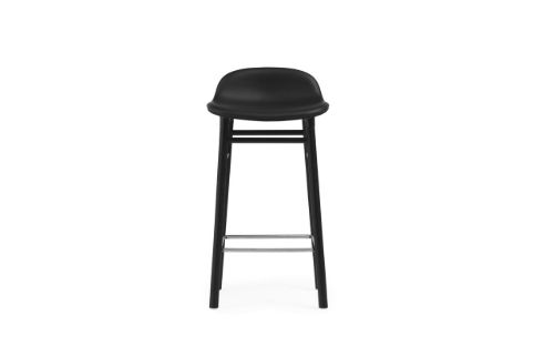 Normann Copenhagen Form Barstol SH: 65cm - Sort Læder/Sort Eg