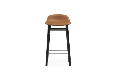 Normann Copenhagen Form Barstol SH: 65cm - Brandy Læder/Sort Eg