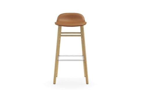 Normann Copenhagen Form Barstol SH: 75cm - Brandy Læder/Eg