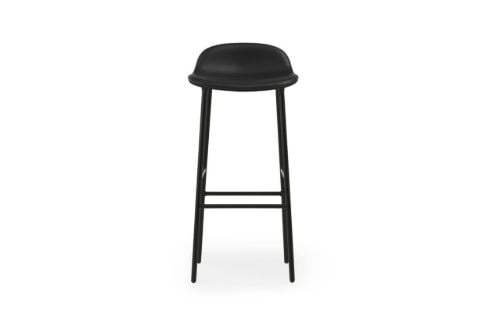 Normann Copenhagen Form Barstol SH: 75cm - Sort Læder/Stål