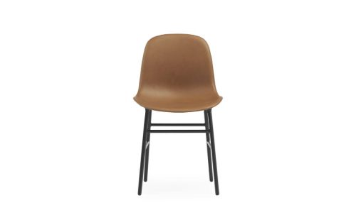 Normann Copenhagen Form Stol SH: 44cm - Brandy Læder/Stål