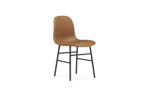 Normann Copenhagen Form Stuhl SH: 44 cm – Brandy Leder/Stahl