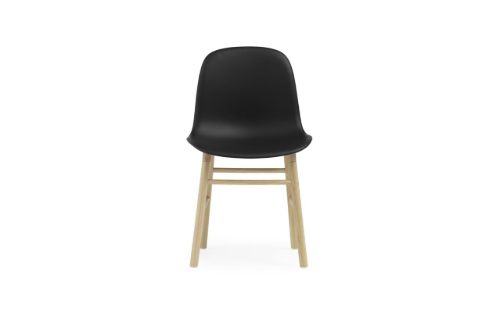 Normann Copenhagen Form Stol SH: 44cm - Sort Læder/Eg