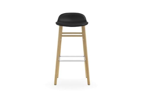 Normann Copenhagen Form Barstol SH: 75cm - Sort Læder/Eg
