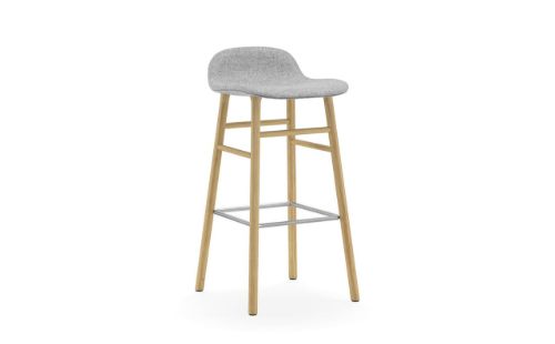 Normann Copenhagen Form Barhocker SH: 75 cm – Partner Grau/Eiche