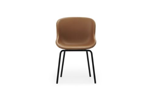 Normann Copenhagen Hyg Spisebordsstol Fuldpolstret SH: 46 cm - Brandy Læder/Sort Stål