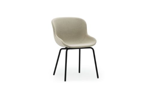 Normann Copenhagen Hyg Esszimmerstuhl, vollständig gepolstert, SH: 46 cm – Upminster/Schwarzer Stahl