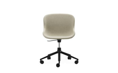 Normann Copenhagen Hyg Drejestol m. Højdejustering Fuldpolstret SH: 46 cm - Upminster/Sort Aluminium