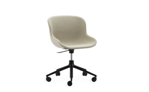 Normann Copenhagen Hyg Drehstuhl mit Höhenverstellung Vollgepolstert SH: 46 cm – Upminster/Schwarzes Aluminium
