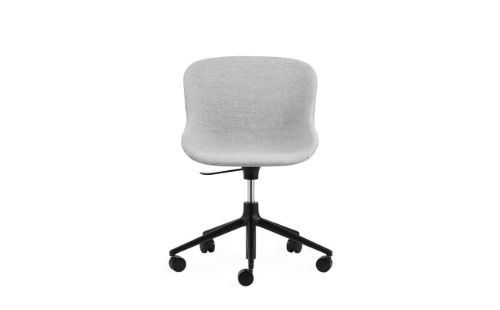 Normann Copenhagen Hyg Drejestol m. Højdejustering Fuldpolstret SH: 46 cm - Partner/Sort Aluminium