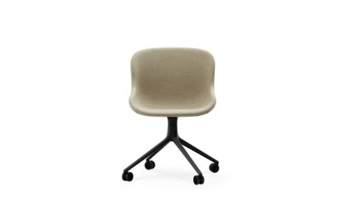 Normann Copenhagen Hyg Drejestol m. Hjul Fuldpolstret SH: 46 cm - Upminster/Sort Aluminium