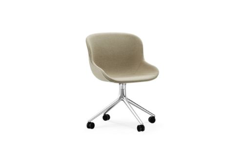 Normann Copenhagen Hyg Drehstuhl mit Rollen Vollgepolstert SH: 46 cm – Upminster/Aluminium