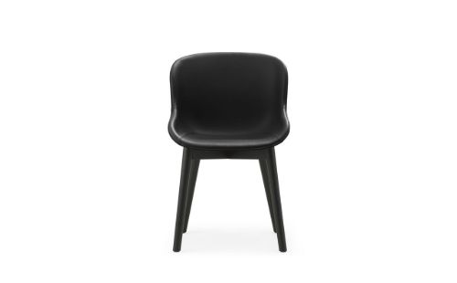 Normann Copenhagen Hyg Spisebordsstol Fuldpolstret SH: 46 cm - Black Læder/Sort Eg
