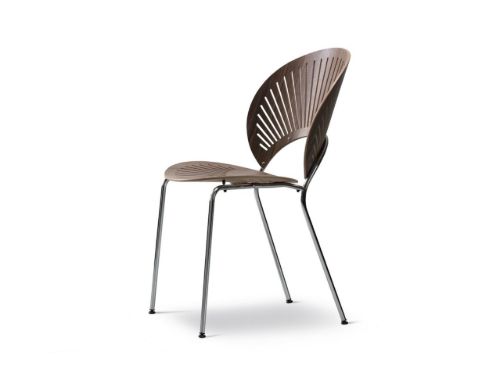 Fredericia Furniture 3398 Trinidad Stuhl SH: 45,5 cm – Walnuss/Chrom