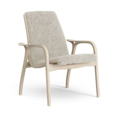 Swedese Laminett Stol SH: 41 cm - Hvidpigmenteret Eg/Fåreskind Moonlight