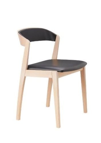 Skovby SM826 Spisebordsstol SH: 48 cm - Sort Eg/Sort Læder Farvekode: 0100