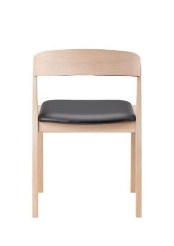Skovby SM826 Esszimmerstuhl SH: 48 cm – Schwarze Eiche/Schwarzes Leder