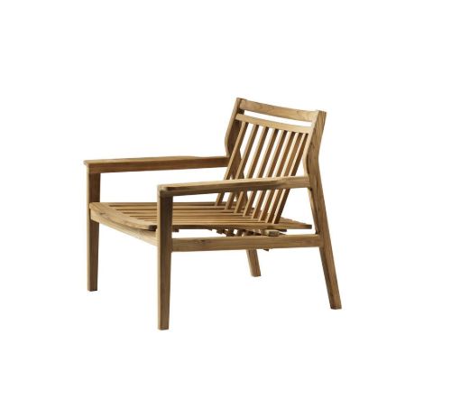 FDB Furniture M6 Sammen Loungesessel SH: 32,5 cm - Teak massiv/Natur 