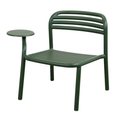 Cane-line Outdoor Bliss Loungestuhl m. Beistelltisch - Aluminium/Dunkelgrün