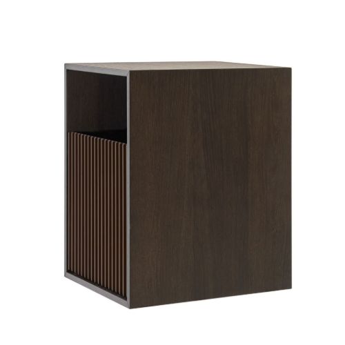 Vipp 672 Nachttisch H: 48 cm - Dunkle Eiche/Aluminium